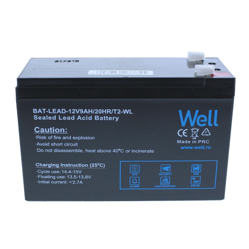 Acumulator plumb acid Well 12V 9AH, terminal T2
