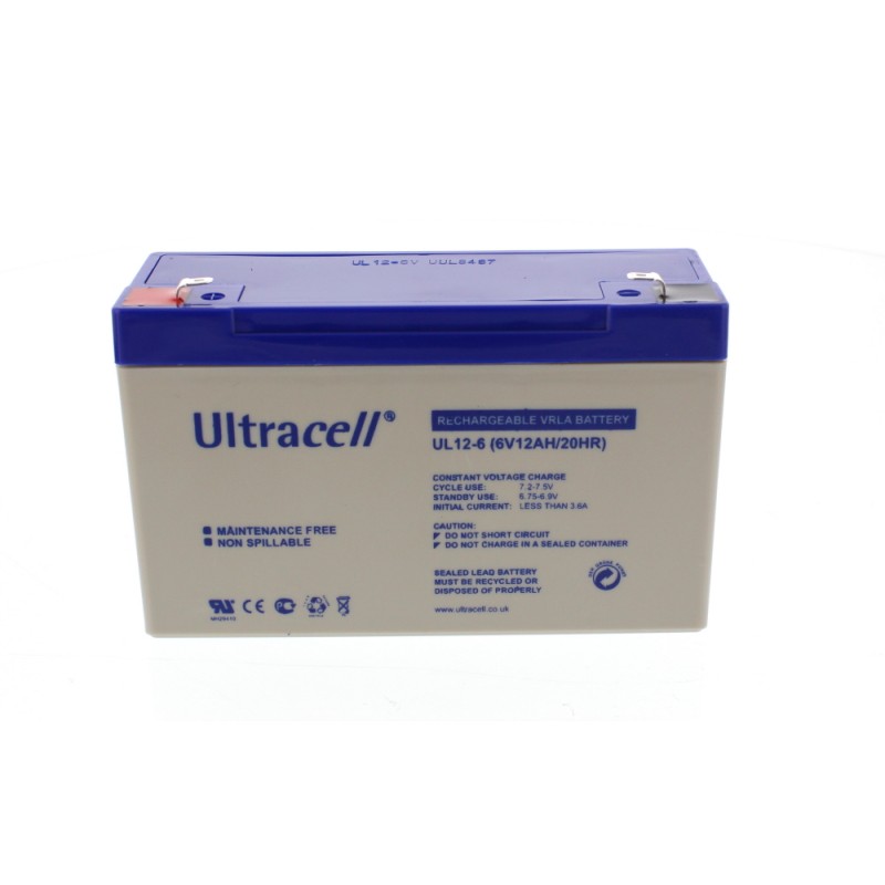 Acumulator plumb acid Ultracell 6V 12Ah, terminal F1 Acumulator plumb acid Ultracell 6V 12Ah, terminal F1