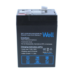 Acumulator plumb acid Well 6V 4.5AH, terminal T1