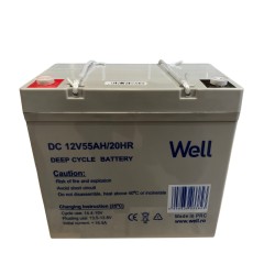 Acumulator plumb acid deep cycle Well 12V 55AH, terminal M8