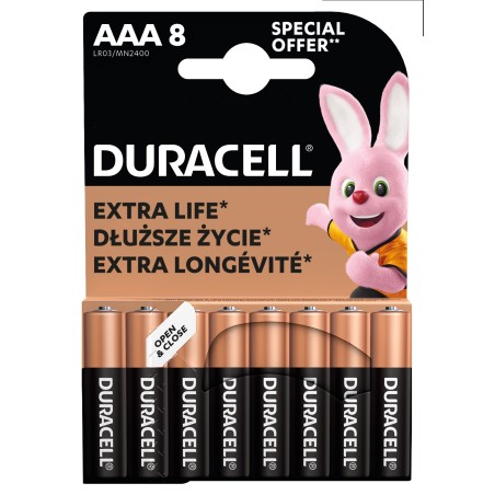 Baterie alcalina Duracell Basic R3 (AAA) 8 buc/blister