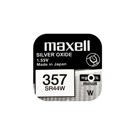 Baterie ceas Maxell SR44W V357 AG13 1.55V, oxid de argint, 10buc/cutie