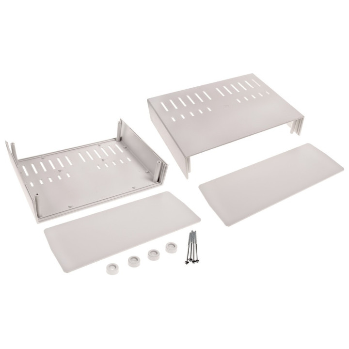 Cutii - Carcase, Carcasă cu panou ventilată X:294mm Y:217mm Z:120mm gri Z-39/J -1, dioda.ro