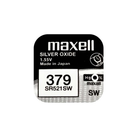 Baterie ceas Maxell SR521SW V379 AG0 1.55V, oxid de argint, 10buc/cutie