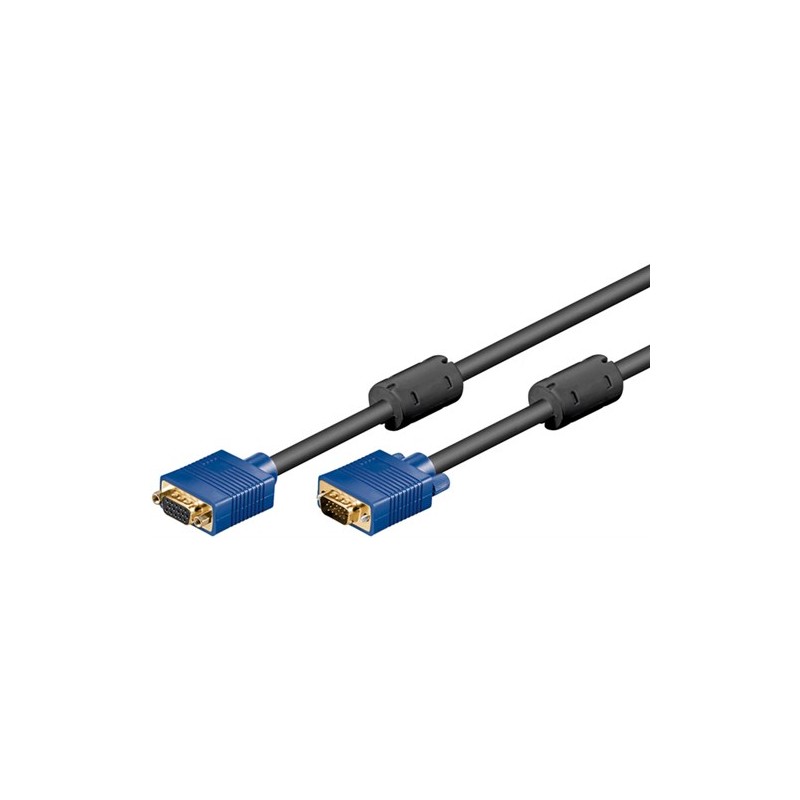 cablu extensie monitor vga tata - vga mama, dublu ecranat, 5m, goobay