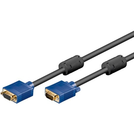 cablu extensie monitor vga tata - vga mama, dublu ecranat, 5m, goobay