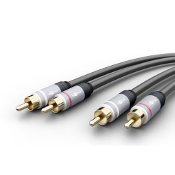 cablu audio stereo 2x rca tata - 2x rca tata 1.5m goobay plus