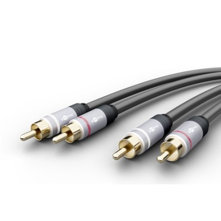 cablu audio stereo 2x rca tata - 2x rca tata 1.5m goobay plus