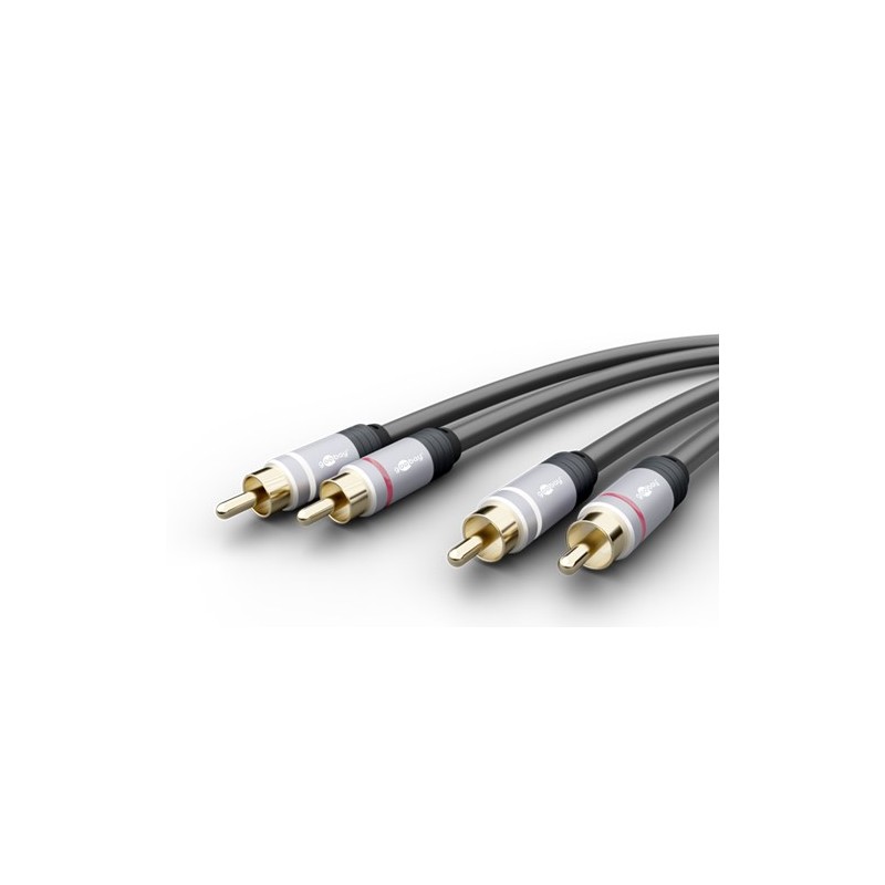 cablu audio stereo 2x rca tata - 2x rca tata 3m goobay plus