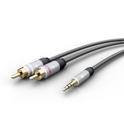 cablu audio jack stereo 3.5mm tata - 2x rca tata 1.5m goobay plus