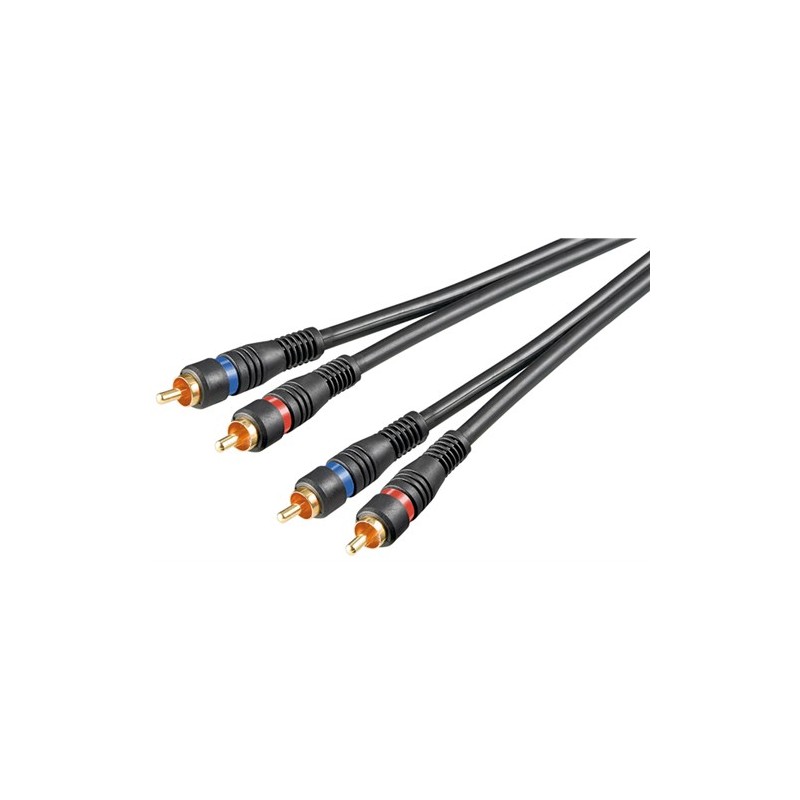 cablu audio 2x rca tata - 2x rca tata contacte aurite 10m goobay