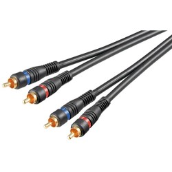 cablu audio 2x rca tata - 2x rca tata contacte aurite 5m goobay