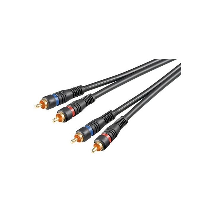 cablu audio 2x rca tata - 2x rca tata contacte aurite 5m goobay