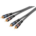 cablu audio 2x rca tata - 2x rca tata contacte aurite 5m goobay