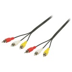 cablu audio 3x rca tata - 3x rca tata 1.5m, set 6 blistere, well