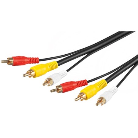 cablu audio 3x rca tata - 3x rca tata 5m