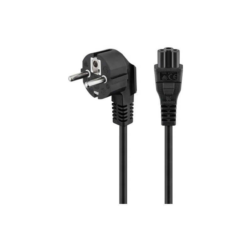 cablu de alimentare calculator schuko 90 grade tata - cce tata negru 3m, goobay