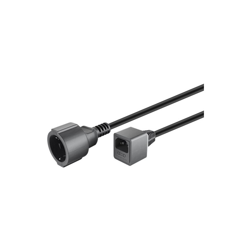 cablu de alimentare cu conector de siguranta 0.2m negru, goobay