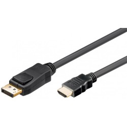 cablu displayport 20pin tata - hdmi tata contacte aurite, 1m, goobay