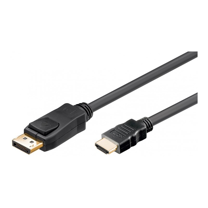 cablu displayport 20pin tata - hdmi tata contacte aurite, 1m, goobay