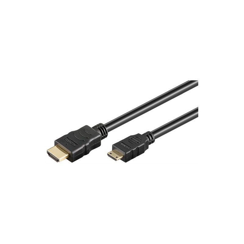 cablu hdmi cu ethernet tata - mini tata (c) aurit 1.5m, goobay