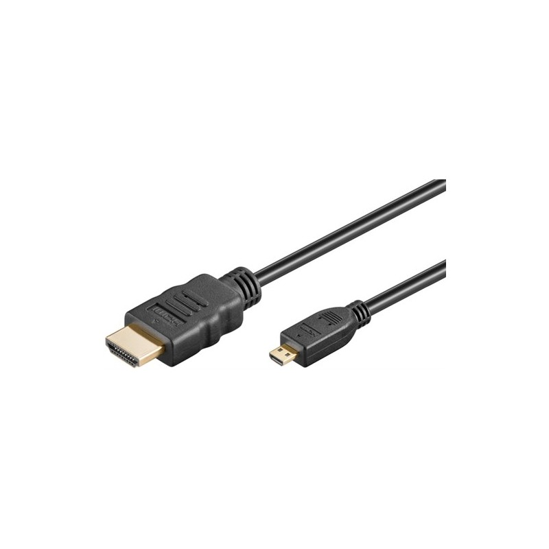 cablu hdmi 2.0 - micro hdmi cu functie ethernet goobay, 4k/60hz, 5m, negru