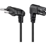 cablu de alimentare pt. tv cu conectori cotiti cee 7/16 -  iec-60320-c7 negru 3m, goobay