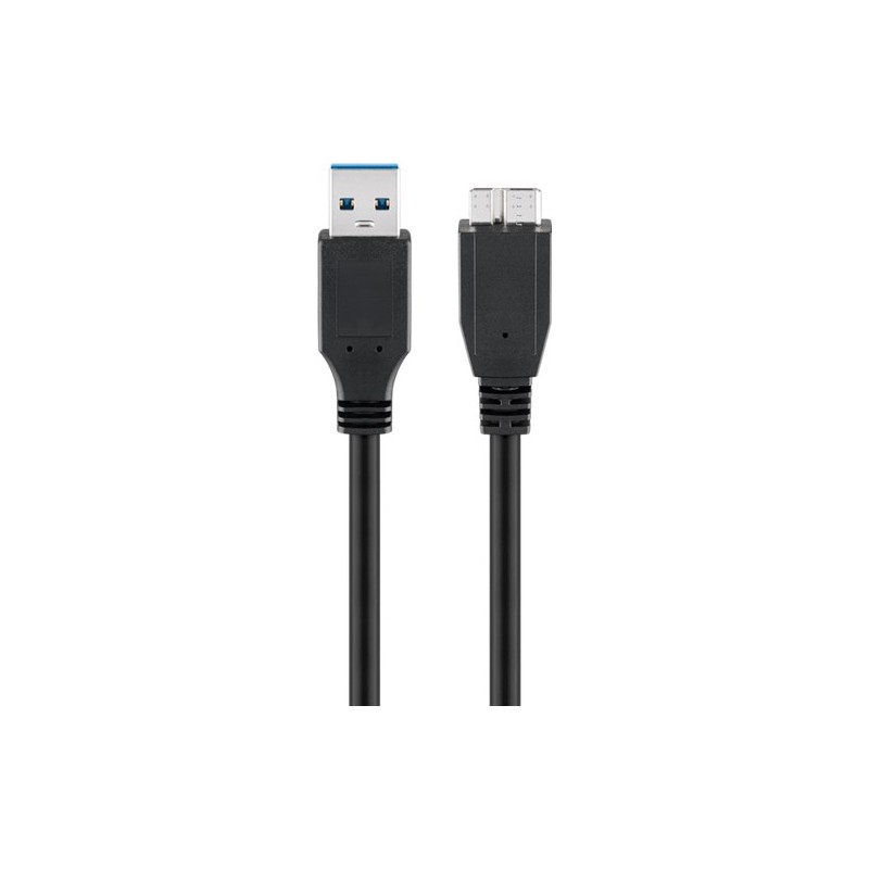 cablu hdd extern usb 3.0 a tata - usb 3.0 micro tata (tip b), 1.8m, negru, goobay