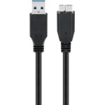 cablu hdd extern usb 3.0 a tata - usb 3.0 micro tata (tip b), 1.8m, negru, goobay