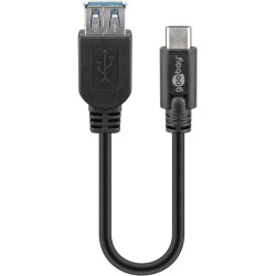 cablu adaptor usb 3.0 a tata - usb-c, 0.2m, negru, goobay