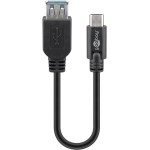 cablu adaptor usb 3.0 a tata - usb-c, 0.2m, negru, goobay