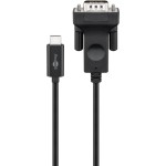 cablu usb-c - vga tata 15-pini, 1.8m, fullhd, negru, goobay