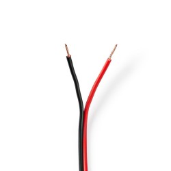 cablu difuzor 2x 0,75 mm2, rola 25 m, negru / rosu, nedis