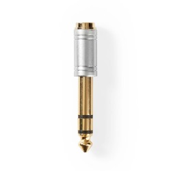 adaptor audio 6.35mm tata - 3.5mm mama, metal, argintiu, nedis