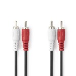 cablu audio stereo nedis 2x rca tata - 2x rca tata, 10m, negru cablu audio stereo nedis 2x rca tata - 2x rca tata, 10m, negru