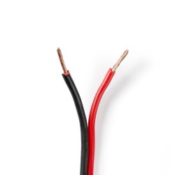 cablu difuzor nedis 2x 1,50 mm2, rola 15 m, negru / rosu
