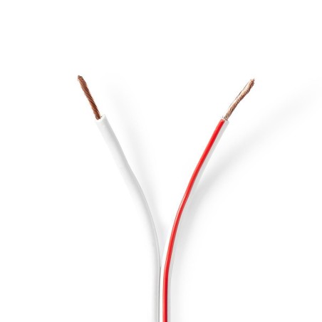 cablu difuzor nedis 2x 1,50 mm2, rola 100 m, alb