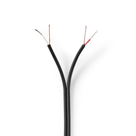 cablu audio stereo nedis 2x 0,12 mm2, rola 100 m, negru