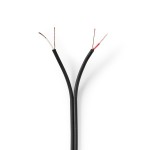 cablu audio stereo nedis 2x 0,12 mm2, rola 100 m, negru