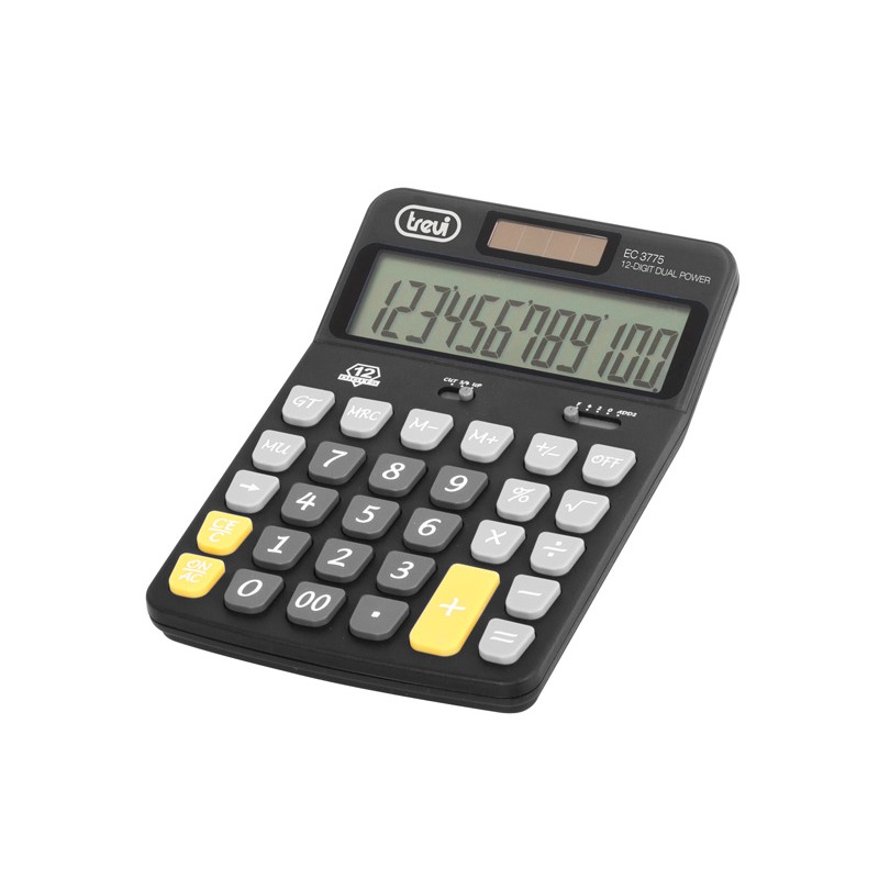 calculator de birou ec 3775, 12 digit, baterie+solar, negru, trevi calculator de birou ec 3775, 12 digit, baterie+solar, negru, trevi