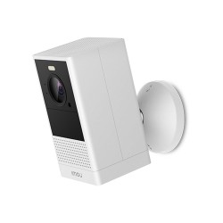 camera de supraveghere pentru exterior wifi imou cell 2 ipc-b46lp, 4mp, pir, card microsd 32gb, microfon si difuzor, alb