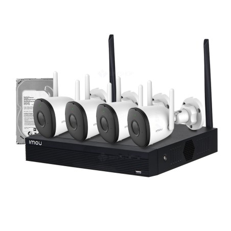 sistem de supraveghere wifi imou kit/nvr1104hs-w-s2/4-f22 lite, nvr, 4 camere, 2mp, ir 30m, microfon + hdd 1tb
