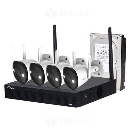 sistem de supraveghere wifi imou kit/nvr1104hs-w-s2/4-f22fe pro, nvr, 4 camere, 2mp, ir 30m, microfon + hdd 1tb