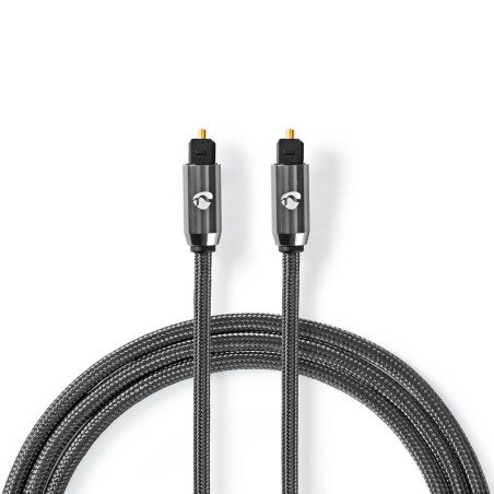 cablu optic toslink tata- toslink tata, 3m, gri, nedis