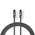 cablu optic toslink tata- toslink tata, 3m, gri, nedis
