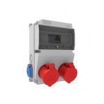 tablou electric bemis bd2-2234-2020, aparent, ip44, 210x300x122 mm, abs, gri, 2 prize 5/32a 380v, 2 prize 1/16a 220v, ip44