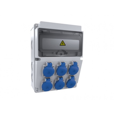 tablou electric bemis bd2-2602-0000, aparent, ip44, 224x302x120 mm, abs, gri, 6 prize 1/16a 220v