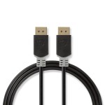 cablu displayport tata - displayport tata 1.4, 2m, antracit, nedis cablu displayport tata - displayport tata 1.4, 2m, antracit, nedis