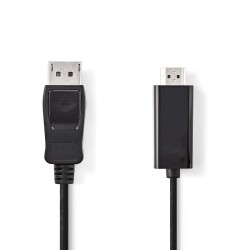 cablu displayport tata - hdmi tata, 4k30hz, 2m, negru, nedis