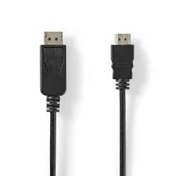 cablu displayport 1.2 tata - hdmi tata, 4k30hz, 2m, negru, nedis